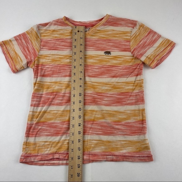 Lucky Brand Tshirt Girls Small Pink Orange Striped Short Sleeve Crew Neck - Picture 5 of 7